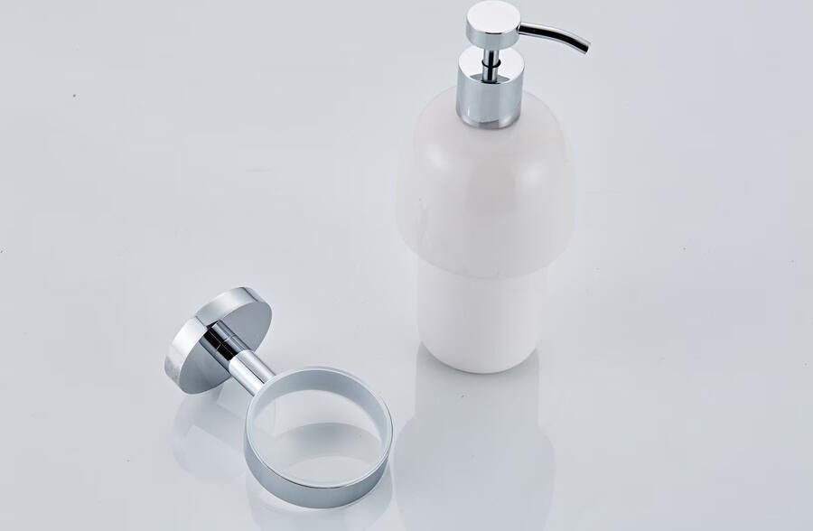 SaniClear Zeepdispenser Shine | Wandmontage | Messing | Rond | Chroom - Foto 2