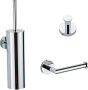 SaniClear Shine toilet accessoire set incl toiletborstel rolhouder en haak chroom - Thumbnail 1