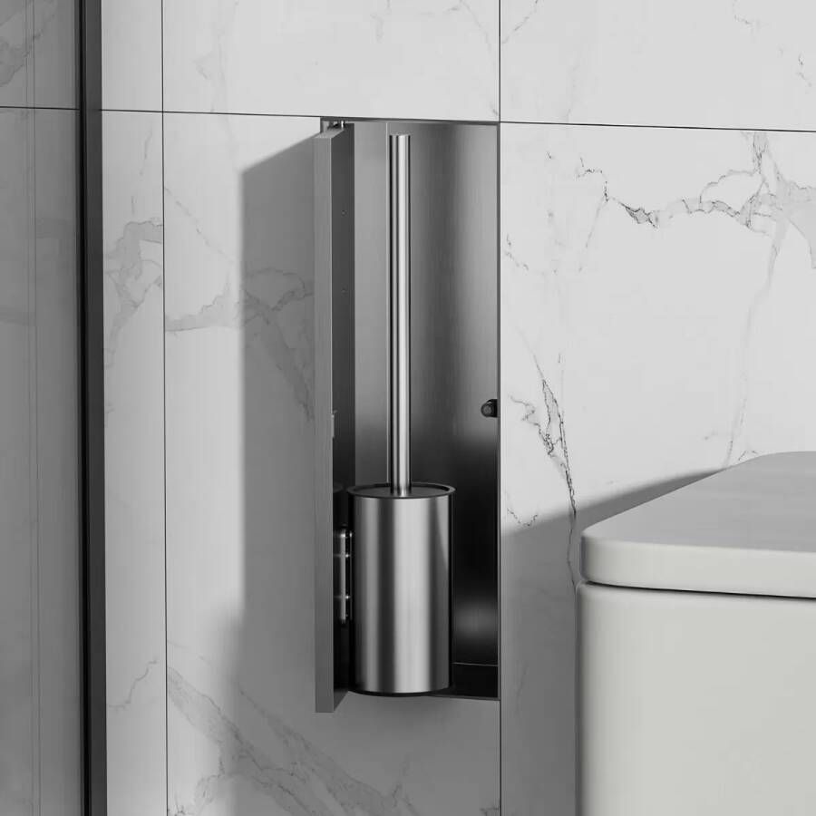 SaniClear Toiletborstelset Hide | Inbouw | Betegelbaar | RVS