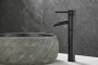 SaniClear Wastafelkraan Bamboo | Opbouw | Koudwater kraan | Hoog model | Waterval uitloop | Zwart - Thumbnail 1