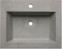 Sanisupply Concrete wastafelblad 60x47x5 cm 1 kraangat beton grijs mat - Thumbnail 1