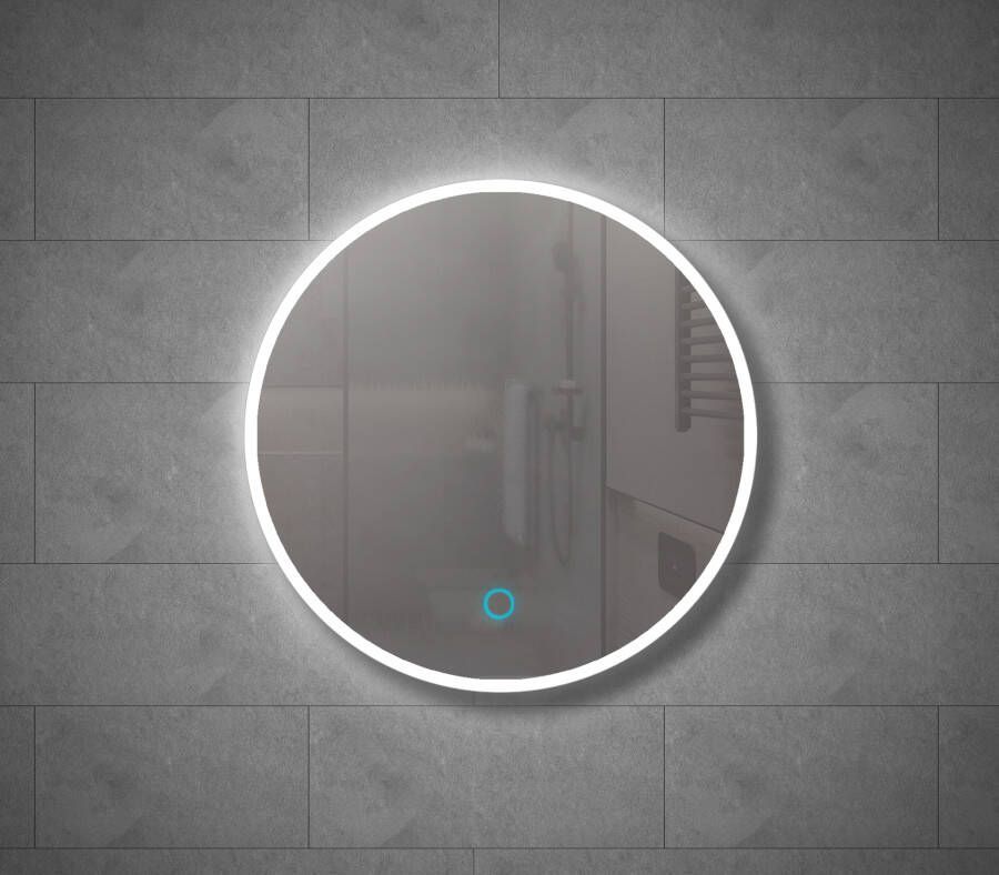 Sanisupply Badkamerspiegel Infinity | 60 cm | Rond | Directe en indirecte LED verlichting | Touch button