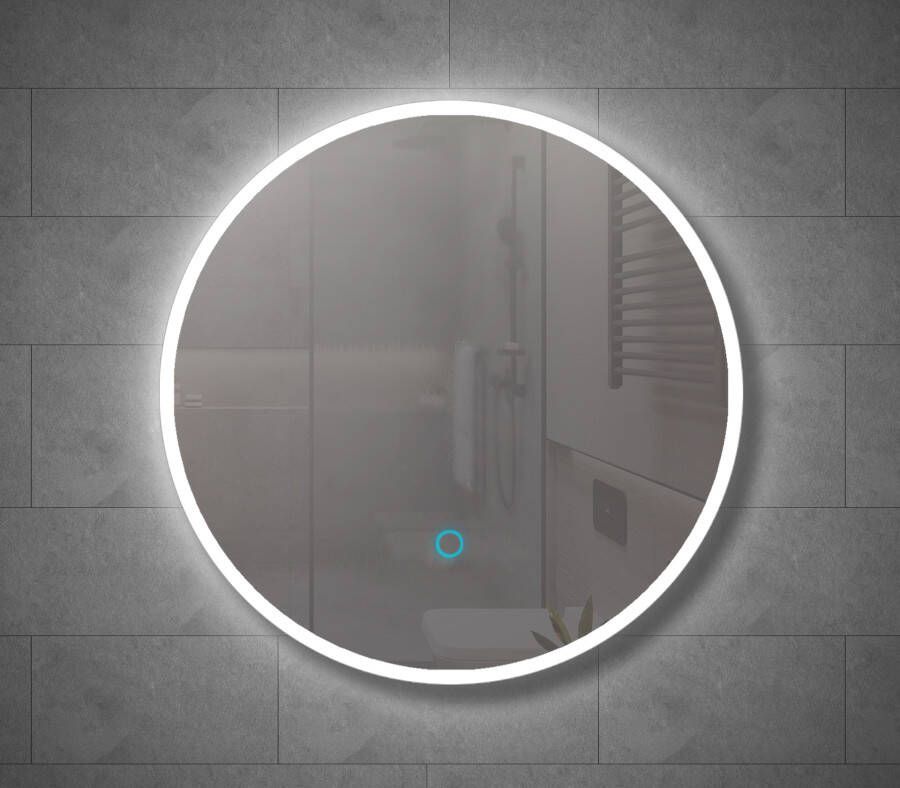 Sanisupply Badkamerspiegel Infinity | 80 cm | Rond | Directe en indirecte LED verlichting | Touch button