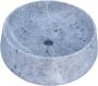 Sanisupply Waskom Marmer | 41 cm | Natuursteen | Vrijstaand | Rond | Tundra Grey - Thumbnail 1