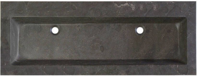 Sanisupply Nature wastafelblad 120x47x5 cm zonder kraangat natuursteen zwart