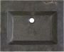 Sanisupply Nature wastafelblad 60x47x5 cm zonder kraangat natuursteen zwart - Thumbnail 1