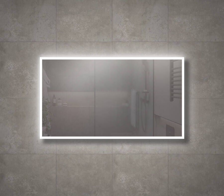 Sanisupply Badkamerspiegel Vasco | 120x70 cm | Rechthoekig | Directe en indirecte LED verlichting | Drukschakelaar