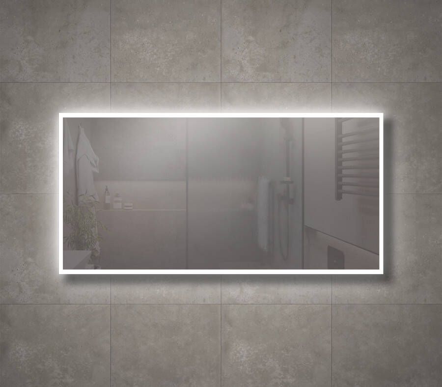 Sanisupply Badkamerspiegel Vasco | 140x80 cm | Rechthoekig | Directe en indirecte LED verlichting | Drukschakelaar