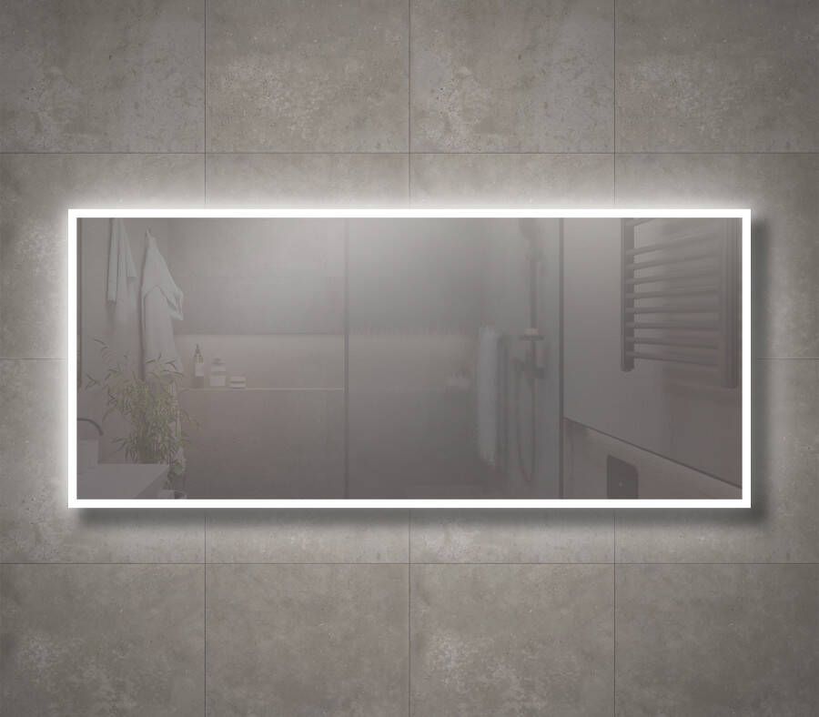 Sanisupply Badkamerspiegel Vasco | 160x80 cm | Rechthoekig | Directe en indirecte LED verlichting | Drukschakelaar