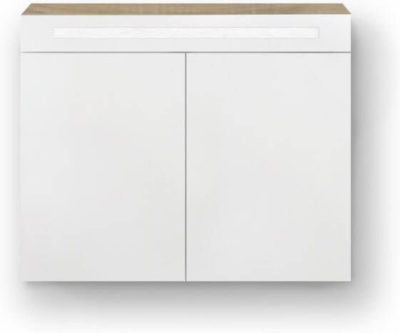 Sanisupply Spiegelkast Vigo | 80x70 cm | 2 Deuren | Directe LED verlichting | Eiken
