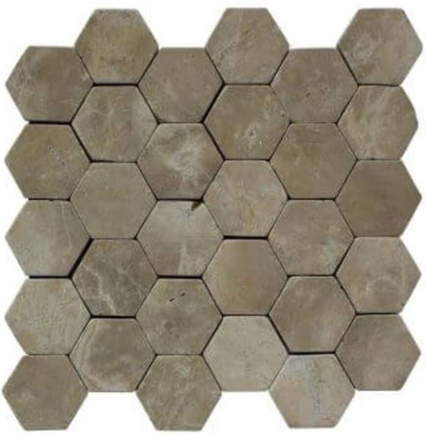 Stabigo Hexagon Wandtegel | 30x30 cm |Bruin