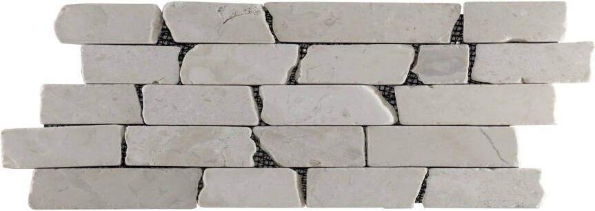 Stabigo Horizontal Mosaic Vloer- en wandtegel | 30x15 cm | Natuursteenlook | Mat Creme