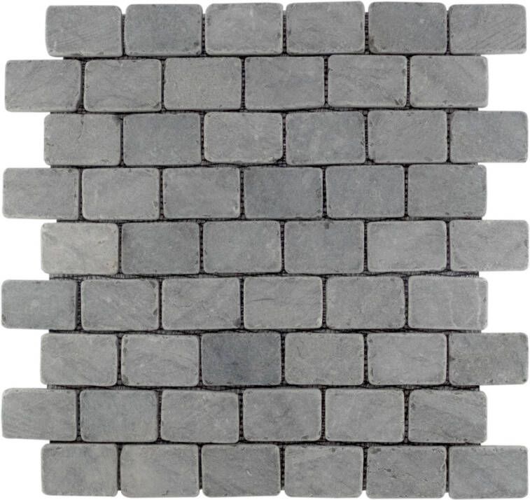 Stabigo Parquet 3.2x4.8 Light Grey Tumble mozaiek 30x30 cm grijs mat
