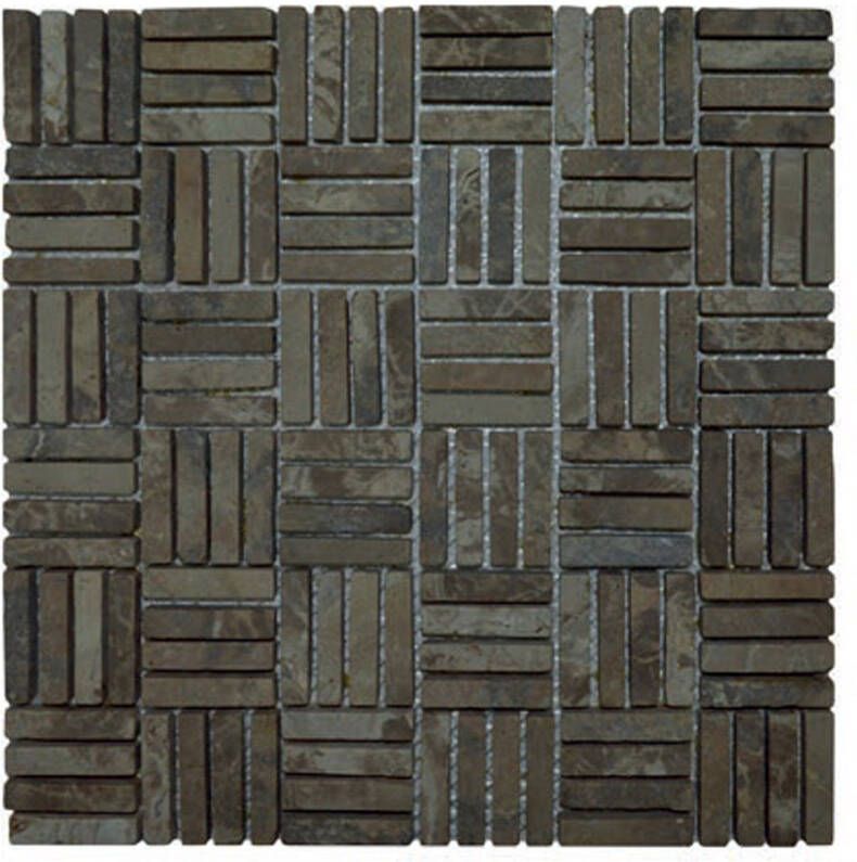 Stabigo Parquet VH 1x4.8 Moccacino mozaiek 30x30 cm bruin mat