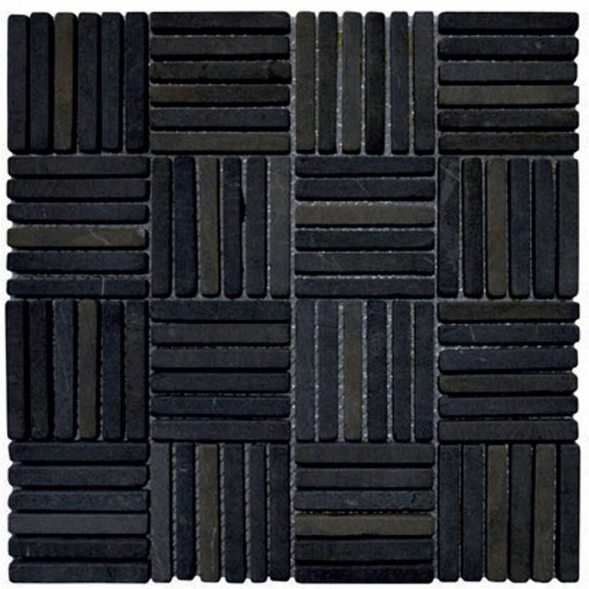 Stabigo Parquet VH 1x7.3 Grey mozaiek 30x30 cm grijs mat
