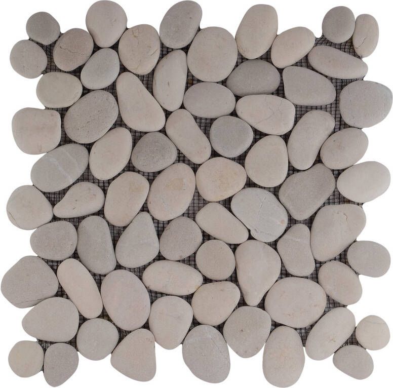 Stabigo Pebble Regular Mix Asian Tan and White mozaiek 30x30 cm multicolor mat