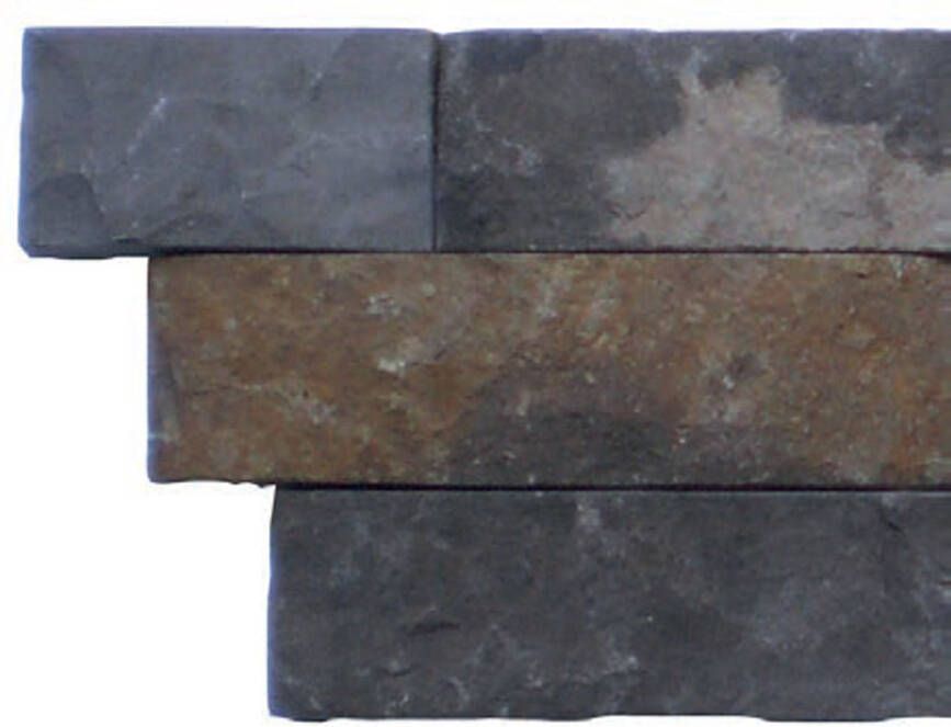 Stabigo Wall Cladding 01 Grey Brown steenstrips 15x50 cm grijs mat