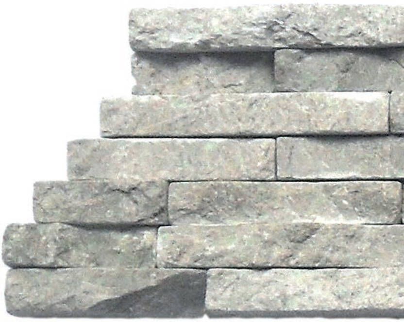 Stabigo Wall Cladding 05 Light Grey steenstrips 10x50 cm grijs mat