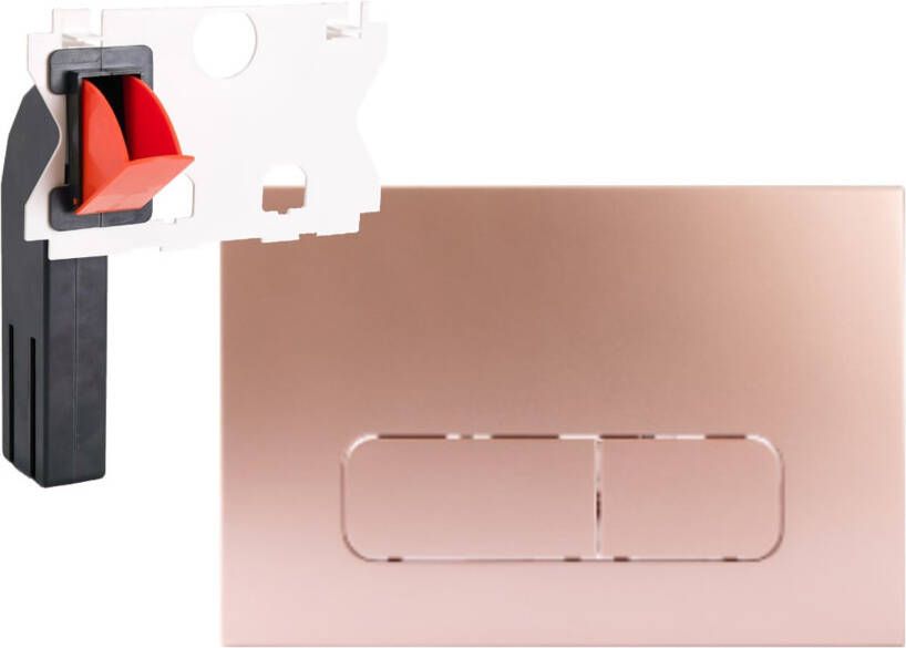 StarBlueDisc Mocha 55 bedieningsplaat rose goud mat met toiletblokhouder