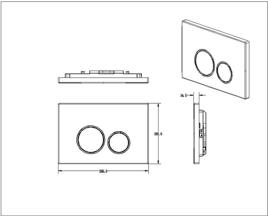 StarBlueDisc Doppio 30 bedieningsplaat zwart mat met verchroomde designringen
