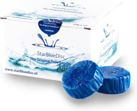 Starbluedisc toiletblokjes Blauw tbv toiletblokhouder halfjaar verpakking 12 stuks - Foto 3