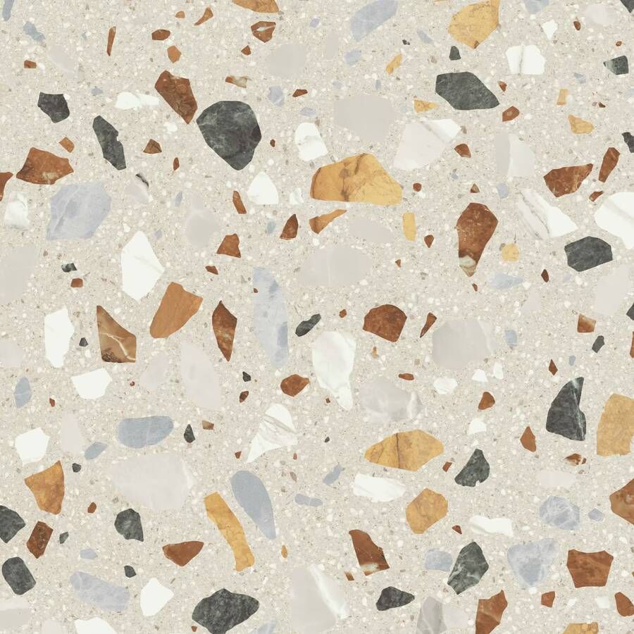 STN Cerámica Crisp XL Vloer- en wandtegel | 60x60 cm | Gerectificeerd | Terrazzo | Mat Beige