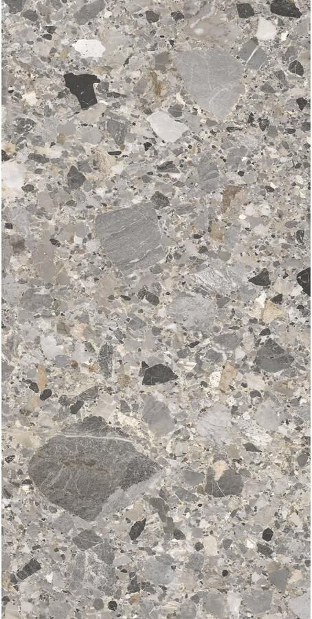 STN Cerámica Inlay Vloer- en wandtegel | 60x120 cm | Gerectificeerd | Terrazzo | Mat Grijs - Foto 3