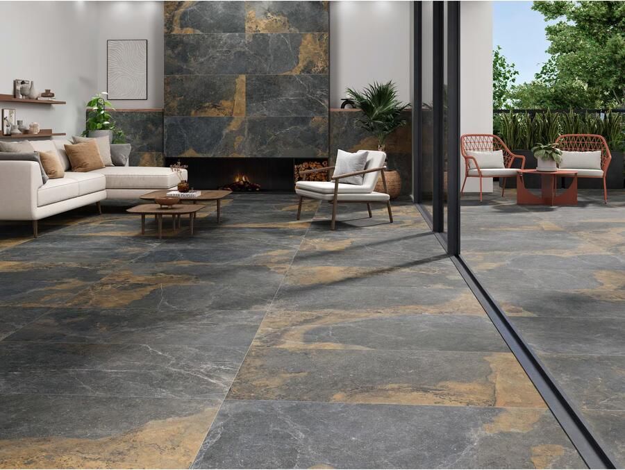 STN Cerámica Strato Vloer- en wandtegel | 59.5x120 cm | Gerectificeerd | Natuursteenlook | Mat Zwart - Foto 3