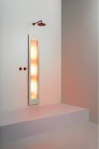 Sunshower Round One-L inbouw infrarood 33x185 cm sand white