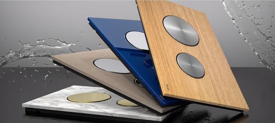 Tece Bedieningsplaat Loop | 2 knops | Dualflush | Glas | Zwart glans - Foto 3