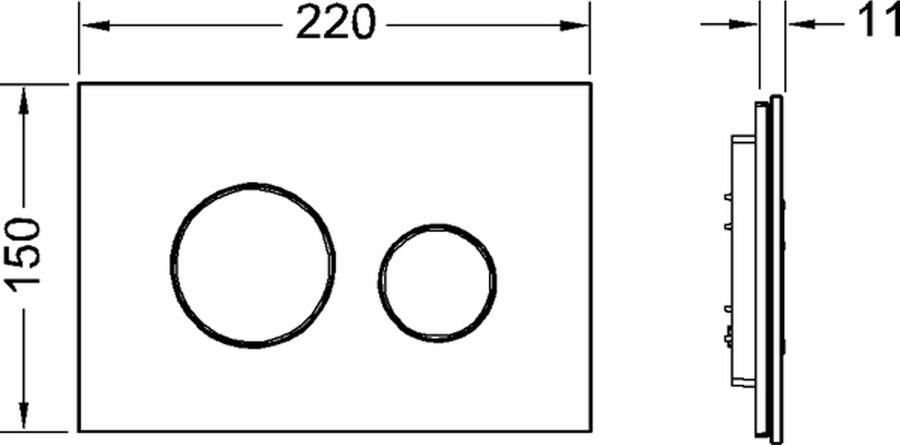 Tece Bedieningsplaat Loop | 2 knops | Dualflush | Glas | Zwart glans - Foto 2