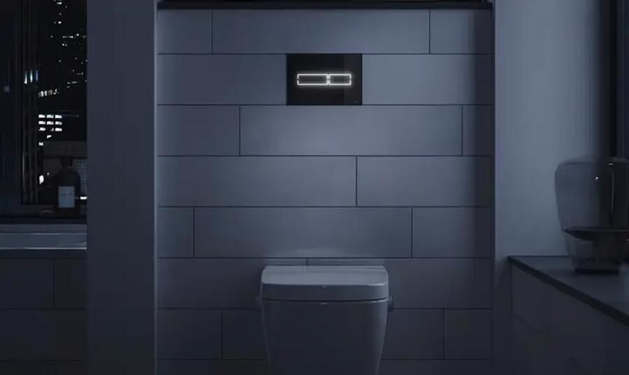 Tece Bedieningsplaat Lux | Touch free | Met elektronische spoeler | Glas | Zwart - Foto 3