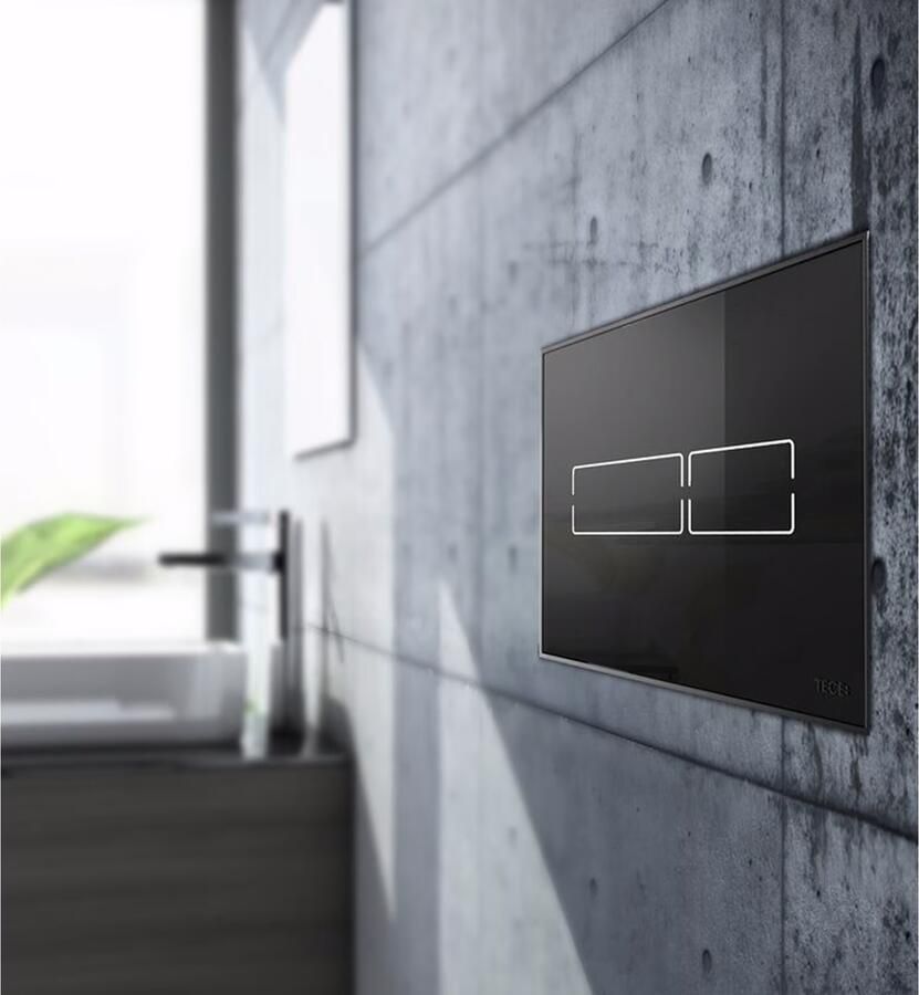 Tece Bedieningsplaat Lux | Touch free | Met elektronische spoeler | Glas | Zwart
