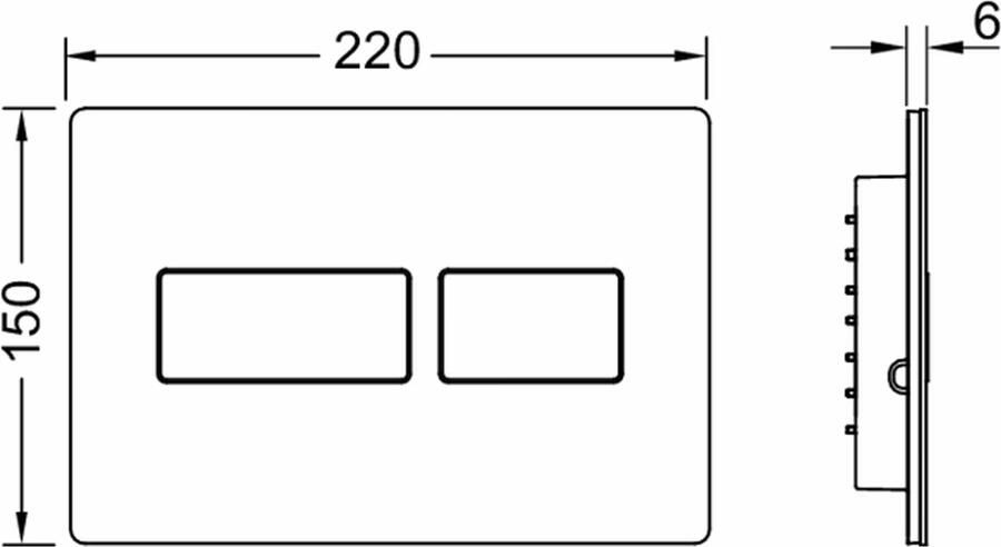 Tece Bedieningsplaat Solid | 2 knops | Dualflush | RVS | Rvs geborsteld - Foto 2
