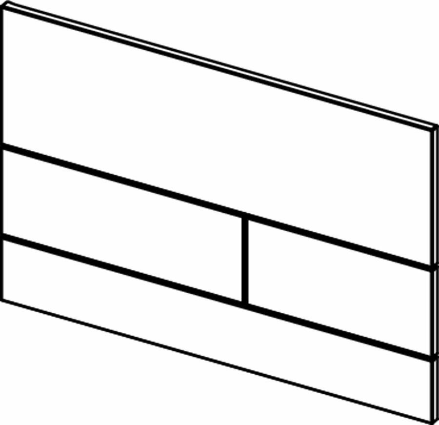 Tece Bedieningsplaat Square II | 2 knops | Dualflush | Gesatineerd glas paneel en knoppen | Zwart