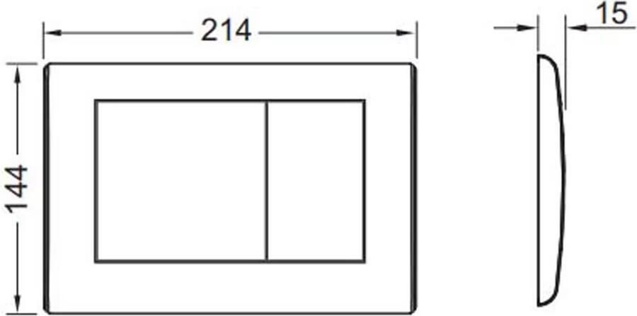 Tece Bedienpaneel Planus | Dualflush | Voor inbouwreservoir | 2 knops | RVS | Glanzend wit
