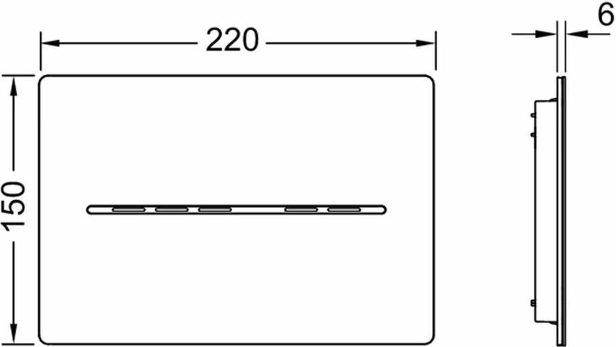 Tece Elektronische Bedieningsplaat Solid | Touch free | 12v Net | RVS | Zwart mat