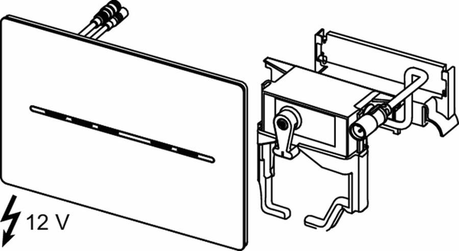 Tece Elektronische Bedieningsplaat Solid | Touch free | 12v Net | RVS | Chroom glans