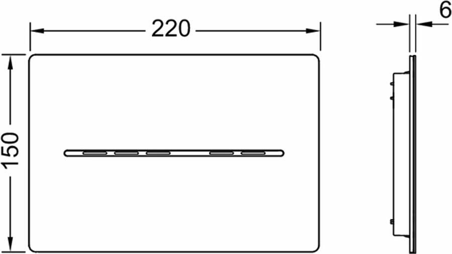 Tece Elektronische Bedieningsplaat Solid | Touch free | 6v Batterij | RVS | Zwart mat - Foto 3