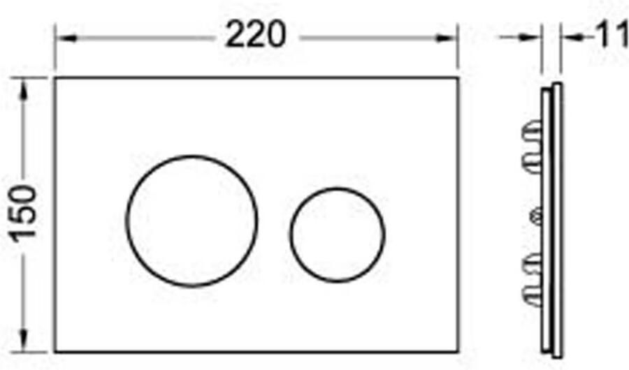 Tece Loop | Frontplaat voor bedieningsplaat | Zwart glas