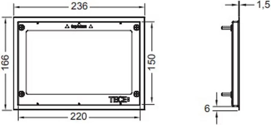 Tece | Wc-afdekframe voor inbouwframe | Metaal geborsteld