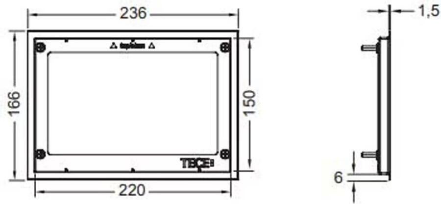 Tece | Wc-afdekframe voor inbouwframe | Metaal glans