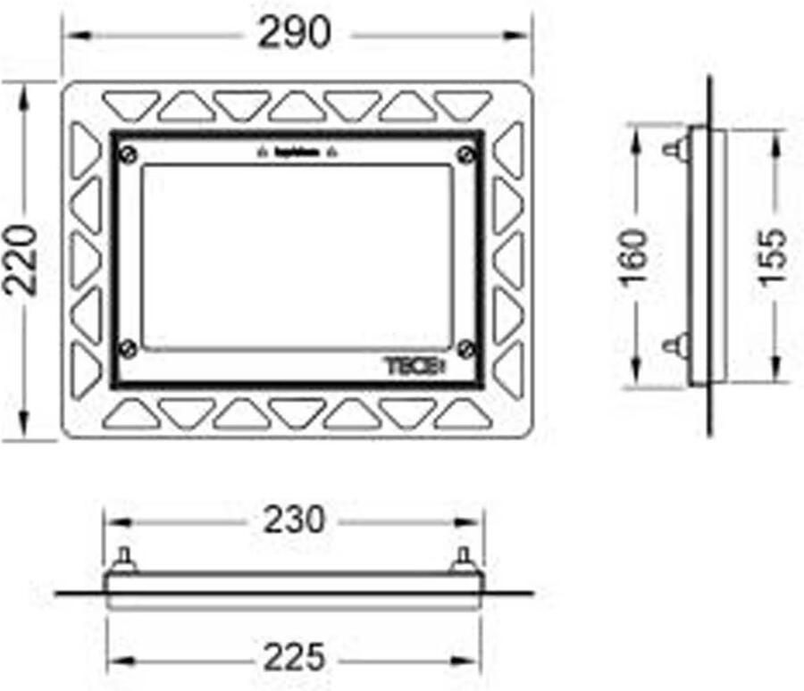 Tece | Wc-inbouwraam voor vlakke inbouw | Metaal glans