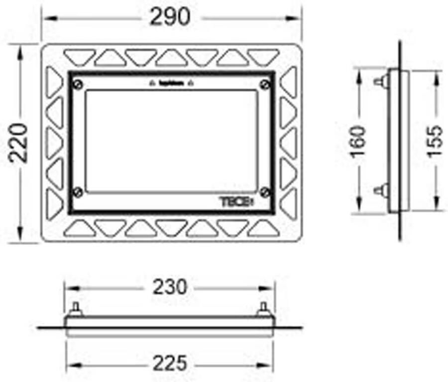 Tece | Wc-inbouwraam voor vlakke inbouw | Zwart