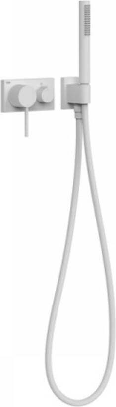 Tres Douchekraan met handdouche 3V | Inbouw | Mengkraan | Excl.Inbouwdeel | 3-weg | Rond | Wit mat - Foto 2