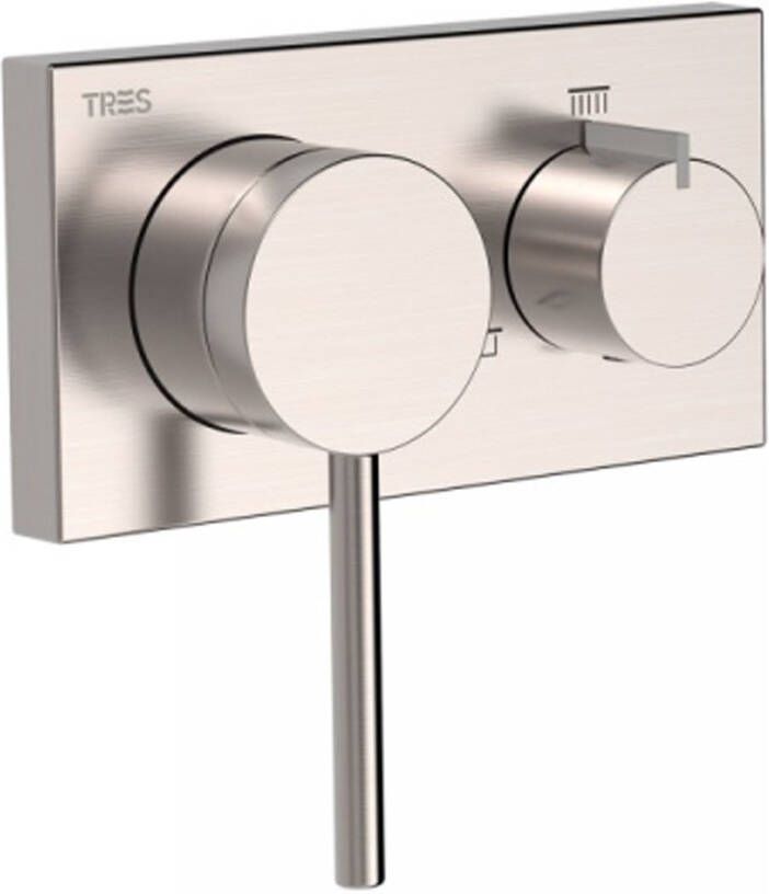 Tres Douchekraan 3V | Inbouw | Mengkraan | Excl.Inbouwdeel | 3-weg | Rond | RVS look - Foto 2