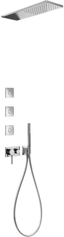 Tres Regendouche set 3V | Inbouw | Mengkraan | 3-weg | Rond | Chroom
