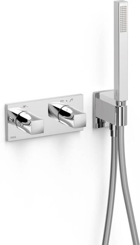 Tres Douchekraan B-System | Inbouw | Thermostaatkraan | Excl.Inbouwdeel | 2-weg | Rechthoek | Chroom - Foto 2