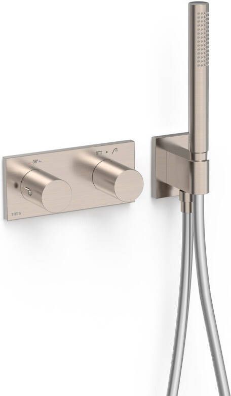 Tres Douchekraan B-System | Inbouw | Thermostaatkraan | Excl.Inbouwdeel | 2-weg | Rechthoek | RVS look