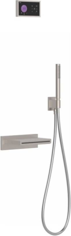 Tres Badkraan Shower Technology | Inbouw | Thermostaatkraan | Incl.Inbouwdeel | Waterval uitloop | 2-weg | Vierkant | RVS look